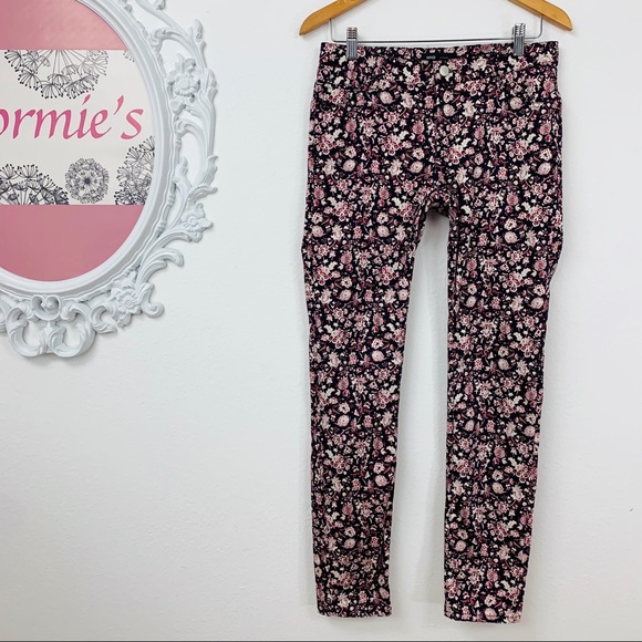 Mango Pants - MNG Mango / Blue Pink Floral Pants